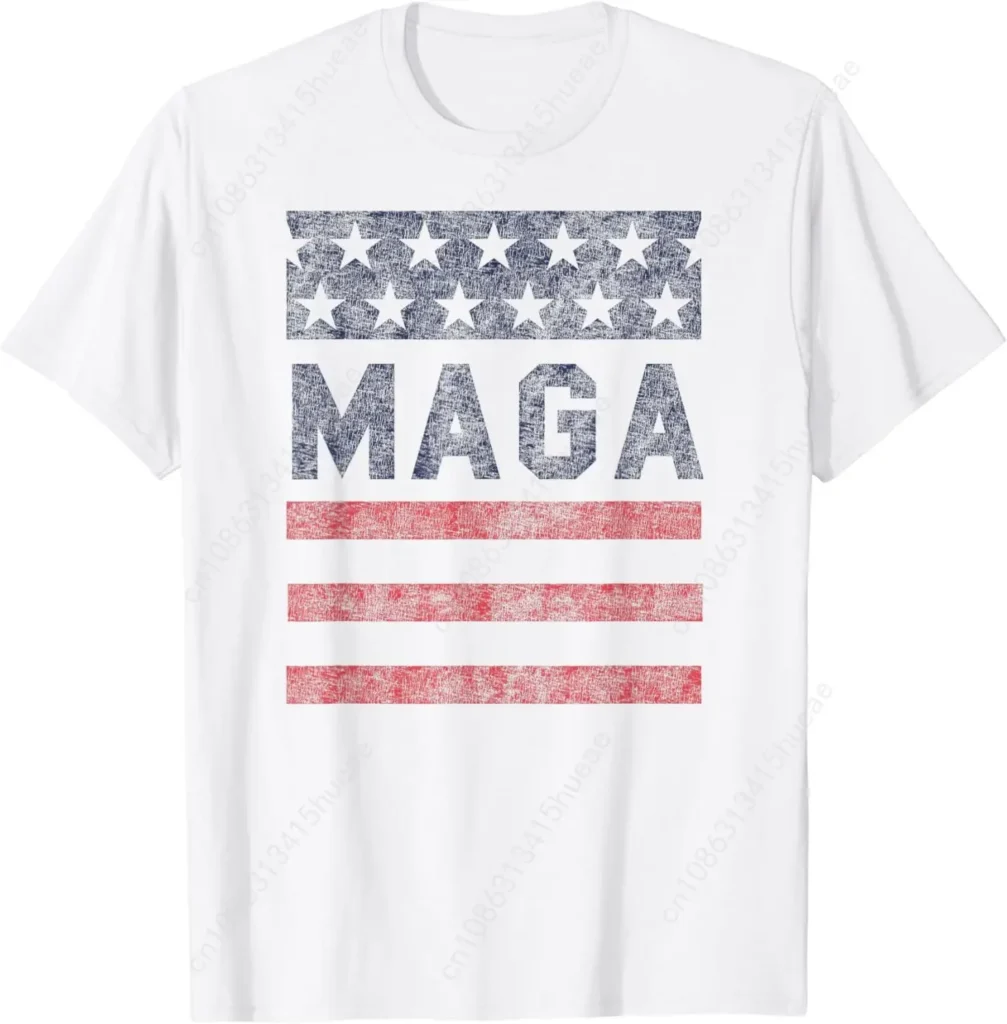 MAGA Stars & Stripes Retro Vintage Distressed Graphic T-Shirt